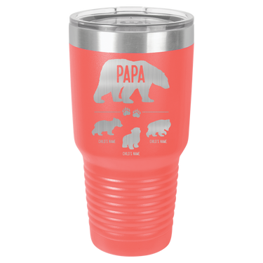 Papa Bear w/ 3 Cubs 30oz Ringneck Tumbler